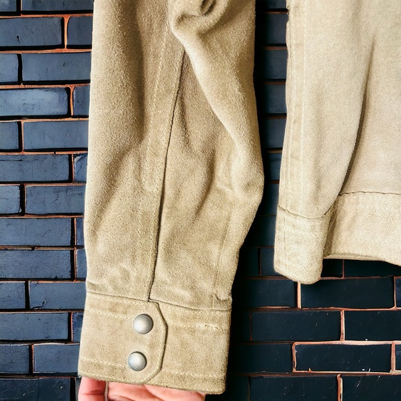 Banana Republic Cream Tan Suede Leather Moto Jacket | Size PXS | - Picture 7 of 16